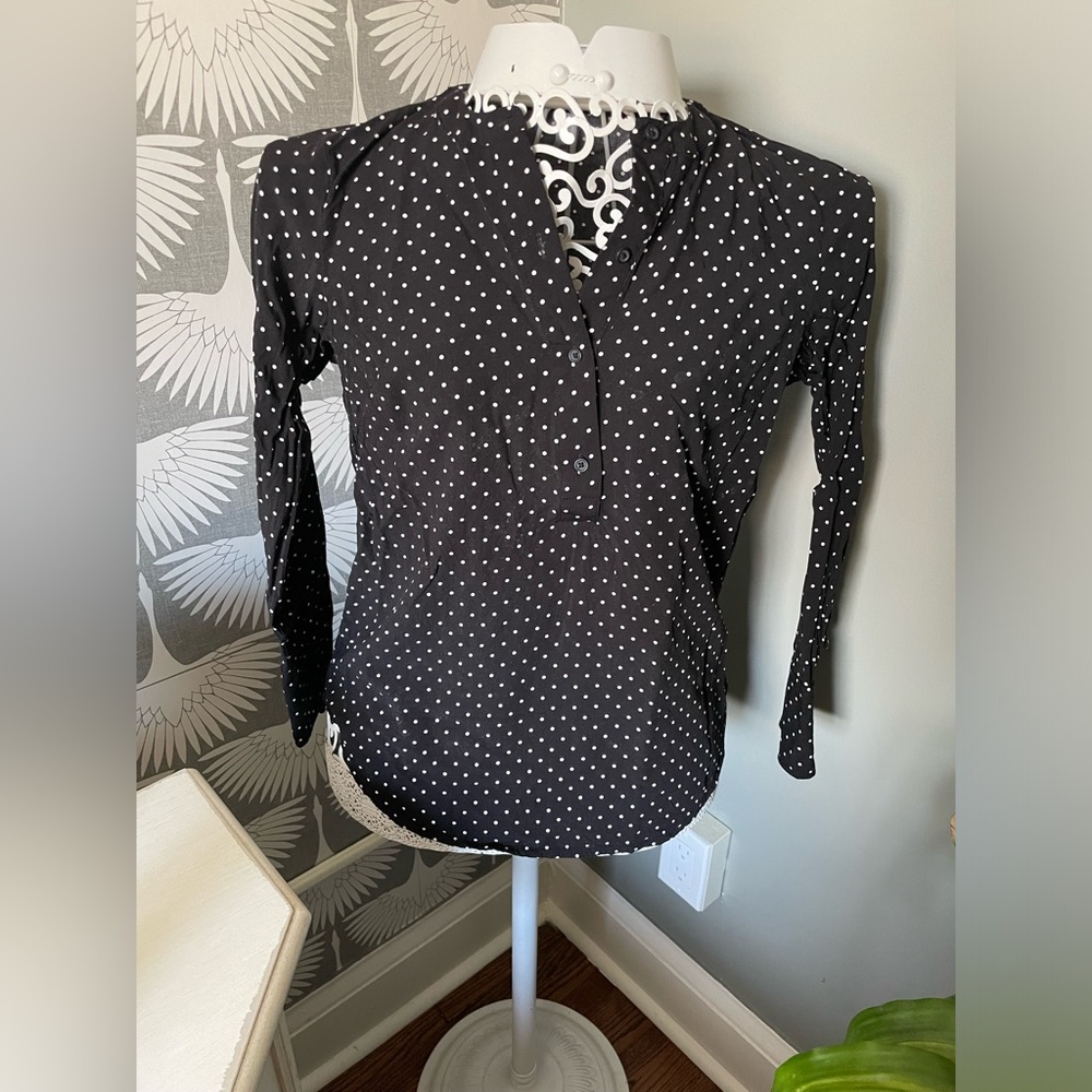 Old Navy Band Collar Polka shirt S